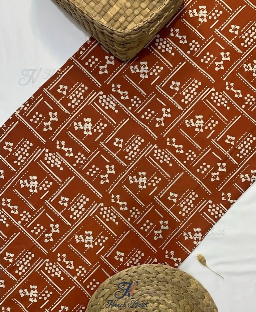 Kain Batik Cap Harco Motif Sashiko Bunga