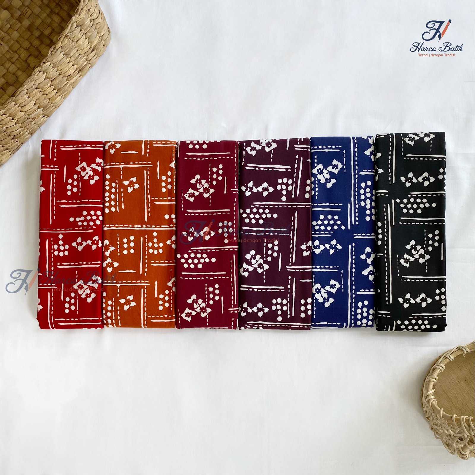  Kain Batik Cap Harco Motif Sashiko Bunga