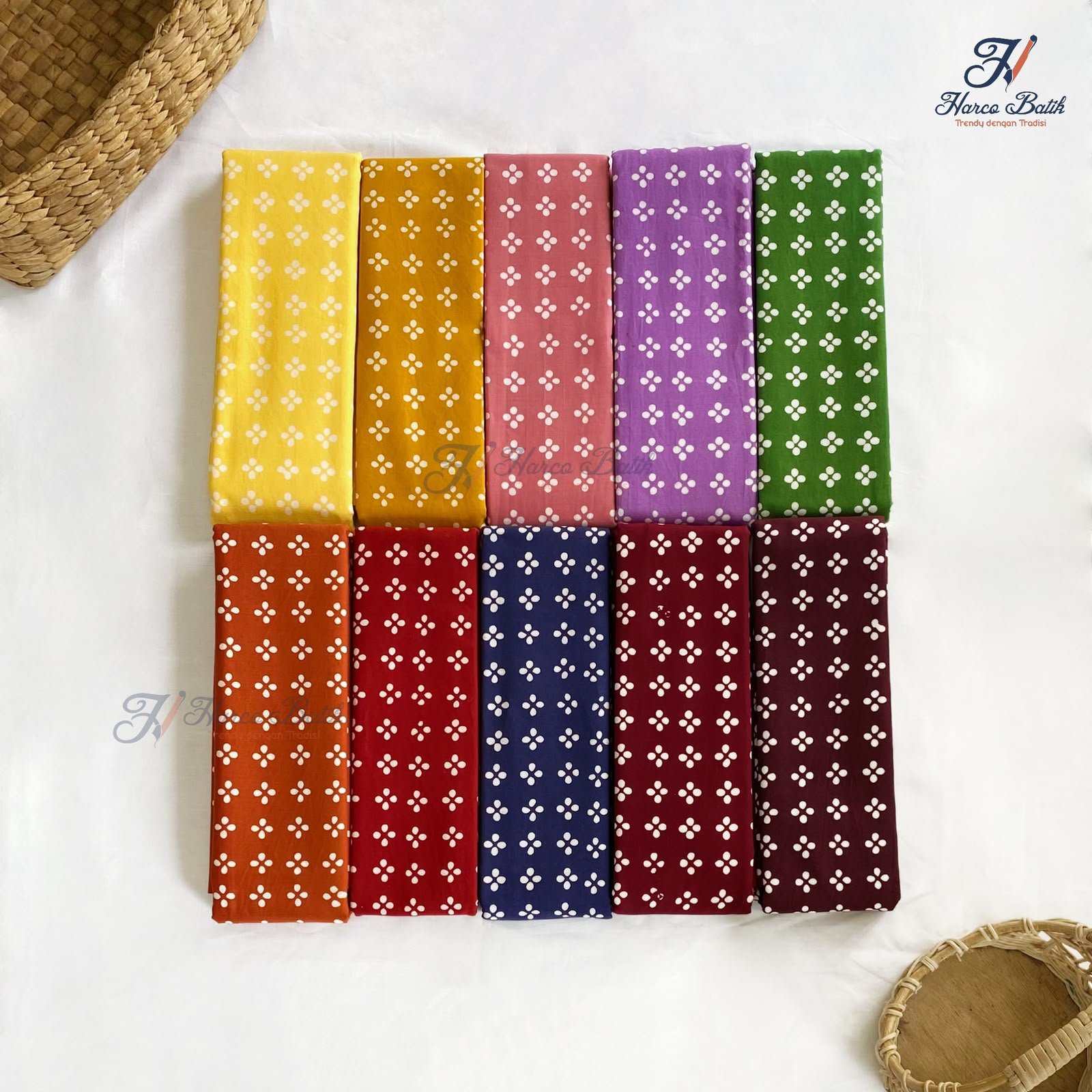 Batik Cap Kain batik cap harco motif polkadot empat